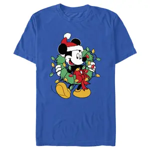 Men's Mickey & Friends Santa Christmas Wreath T-Shirt