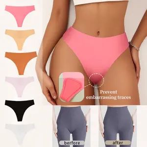 No Show Camel Toe Proof Underwear Low Waist Camel Toe Thongs Seamless Workout Cameltoe Proof Concealer Panties for Gym Yoga