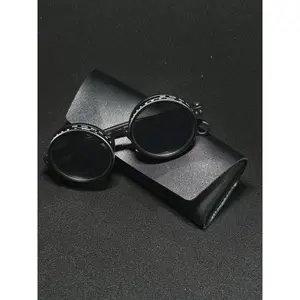 Adjustable Dimming Zoom Round Frame Sunscreen Sunglasses, Premium Sunglasses for Men and Women