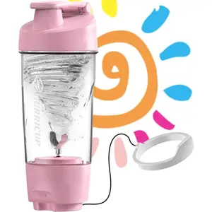 Wonder Core Protein Shaker Bottle 22 oz - Leak-Proof, BPA Free, Hand Mixing with Pull & Reel Mechanism, Clear Markings for Ounces and Milliliters