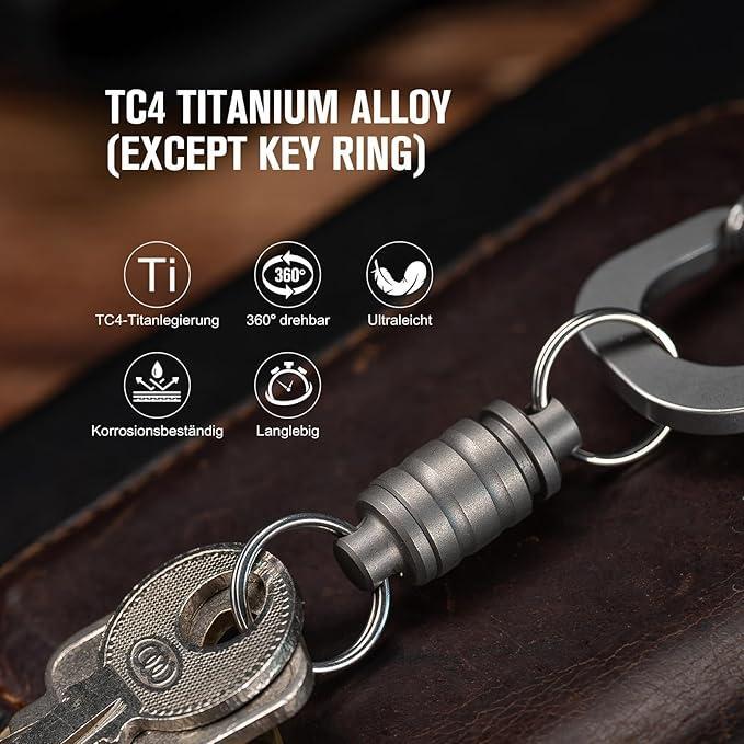 OKNIFE Otacle R1 Magnetic Keychain Connector, Esay Detachable Key Ring, 360° Swivel Quick Release EDC Accessory for Outdoor, Metal Carabiner, Locks