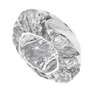 Unique Bargains 1pc Women's Durable Shower Cap for Bathroom Business Travel Vacation Silver Tone