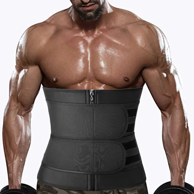 Men's Neoprene Waist Trainer Belt - Fitness Accessories, Tummy Control Sweat Sauna Girdle, Compression Body Shaper for Gym Workout Slimming Menswear Sports Fabric