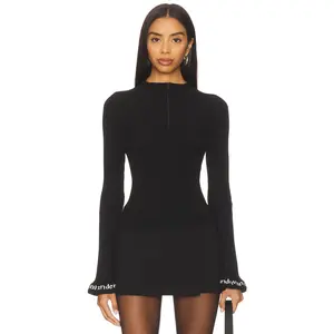Alexander Wang Logo Ribbed Pullover in Black Alexander Wang Logo Ribbed Pullover in Black