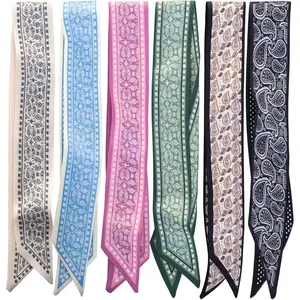 6 Pack Fashion Scarves for Women, Versatile Boho Head Scarf, Satin Scarf for Hair, Neck, Wrist, and Purse Accessories