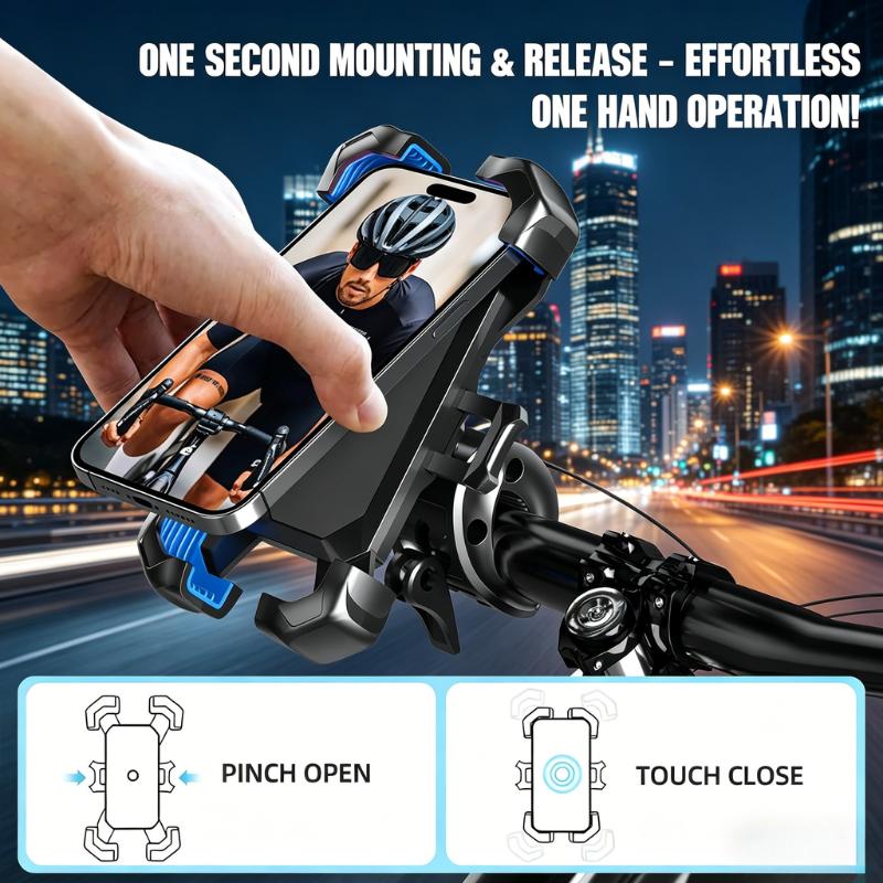Motorcycle Phone Mount | 1s Auto Lock Anti-Drop, 360° Rotatable, Fits iPhone/Samsung 4.7-7.0" (Bike/ATV/Scooter) Motorcycle Phone Mount | 1s Auto Lock Anti-Drop, 360° Rotatable, Fits iPhone/Samsung 4.7-7.0" (Bike/ATV/Scooter)