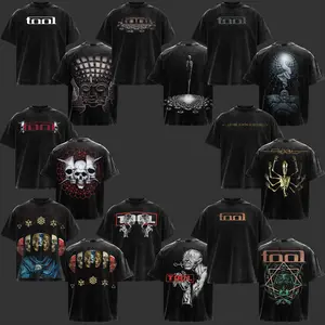 [Collection] Tool Band Progressive Rock T-Shirt Vintage Washed Oversized Heavyweight Tee Rọck Band 90s Metal Merch Retro Music Acid Wash Heavy Cotton Oversize Unisex Rock Band T-Shirt, Retro Y2K Streetwear Metal Merch Menswear Top