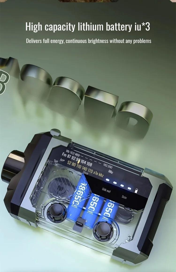 Emergency Weather Alert Radio Hand Crank Radio Emergency Weather Radio Portable Power Bank Usb/Solar/Hand Crank Charging, Bluetooth Loud Volume