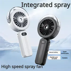 Handheld Misting Fan Portable, 4000mAh Rechargeable Small Personal Water Spray Fan, 90° Adjustable, 4 Speeds with 10H Runtime, Type-C Fast Charge for Travel Home Office