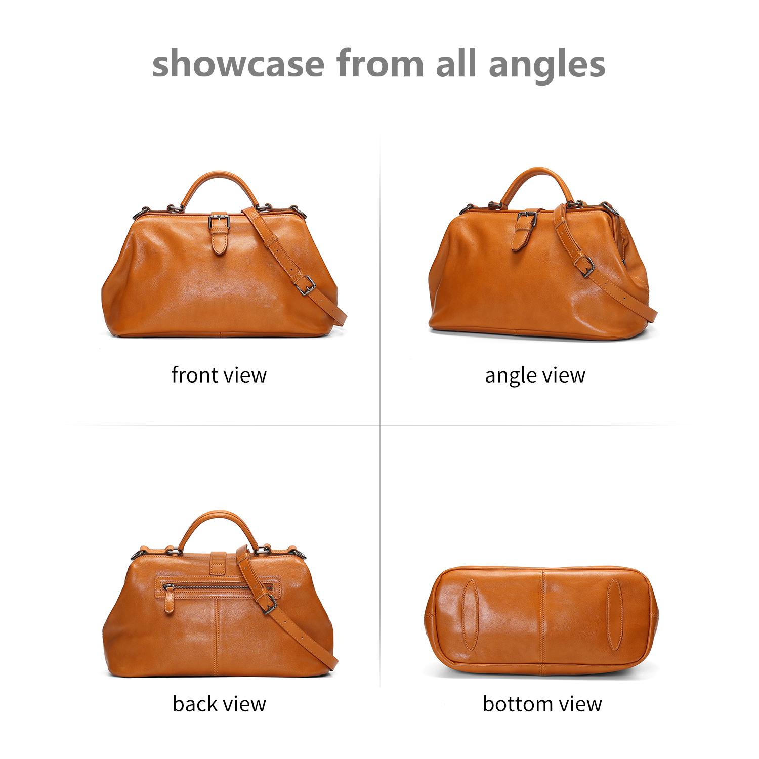 SADI Genuine Leather Women’s Doctor Bag – Shoulder/Crossbody/Handheld, Retro, 2026 New Arrival, Versatile