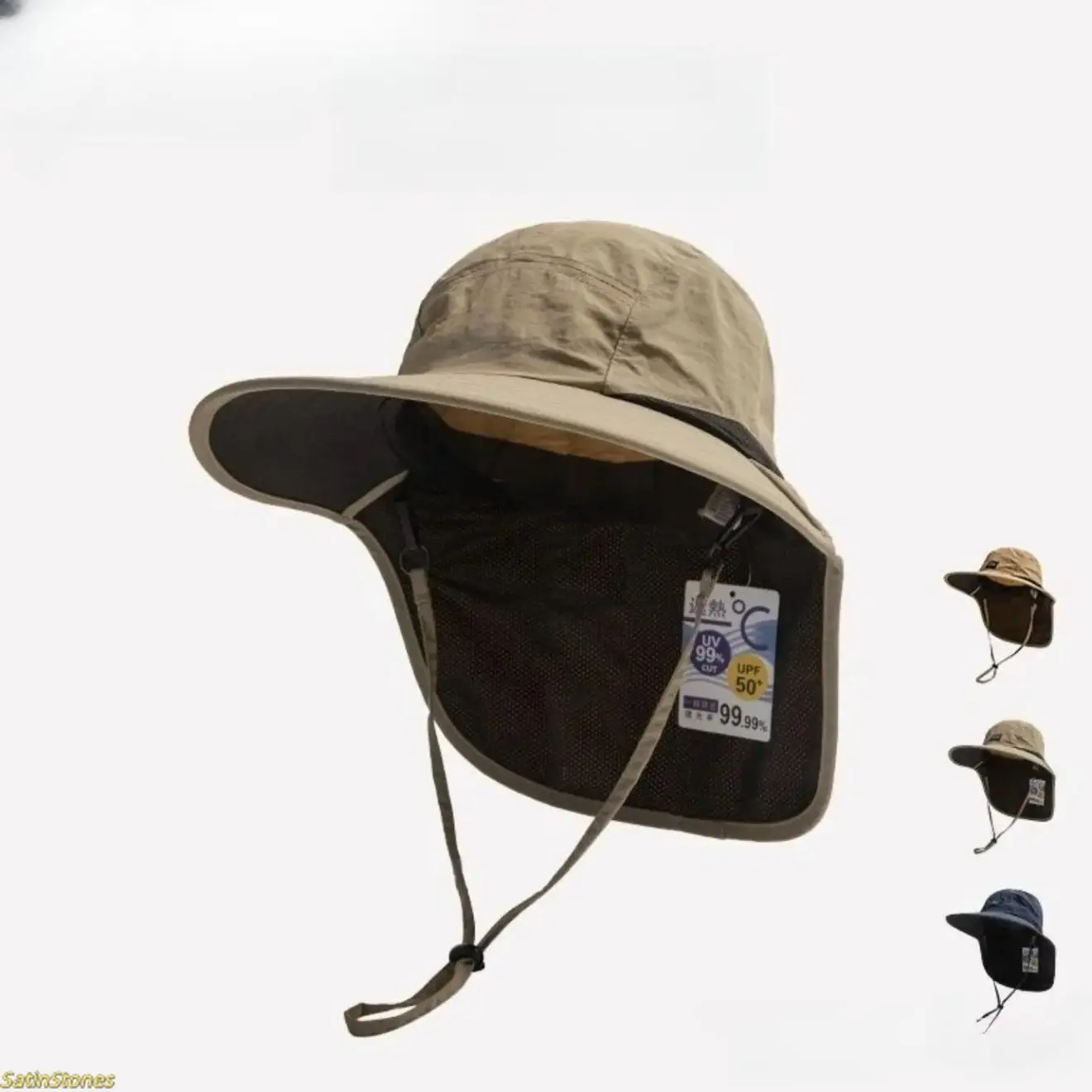 Unisex UV-Protective Bucket Hat with Neck Flap - Gender Neutral Hiking Anti-UV Breathable Lightweight Protective Headgear Hats, Adult & Child Sizes, Ideal for Hiking, Summer Sports, Hiking Hats