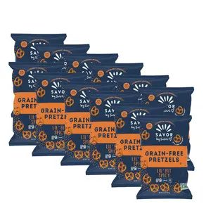 Mini Bag Lil' Bit Spicy Grain Free Pretzels - Savor by Suzie 12-Pack, Gluten Free, Vegan, Non GMO, Crunchy Spice Snack Goodness Crispy