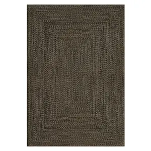 2 x 8 ft Taupe Solid Modern Polyester Rectangular Runner Rug, Machine Washable for Hallway, Entryway