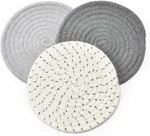 Potholders Set Trivets Set 100% Pure Cotton Thread Weave Hot Pot Holders