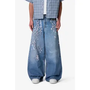 mnml Rave Chain Printed Denim - Vintage Blue
