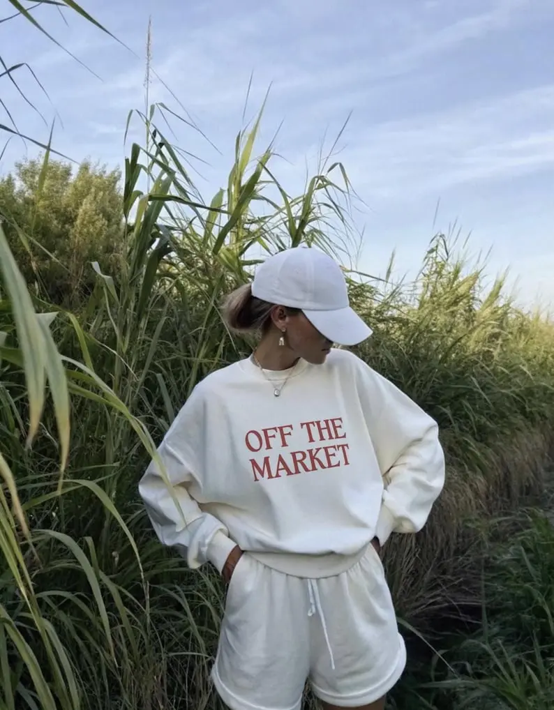 Off The Market Bride Sweatshirt Funny Newlywed Pullover Bachelorette Party Sweater Wedding Morning Top