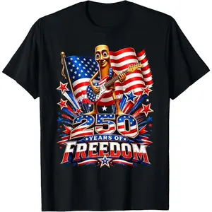 Tung Sahur USA Flag 250 Year Freedom 4th July Brainrot Meme T-Shirt  summer graphic tees