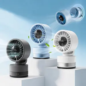 Upgraded Suction Cup Wall Mounted Fan with 4000mAh Battery,Digital Display 5 Speeds Adjustable 180 Tilt 340 Rotation - Rechargeable Portable Fan Strong Suction for Home, Kitchen, Bathroom, RV, Office, Gym, Cruise