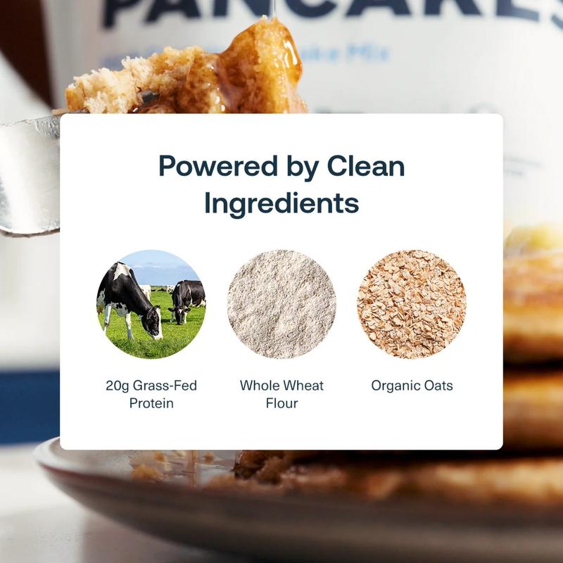 Transparent Labs Grass-Fed Protein Pancakes - 20g Protein, 36g Complex Carbs, MCT Oil, No Artificial Additives, 10 Servings, High Protein Pancake Mix