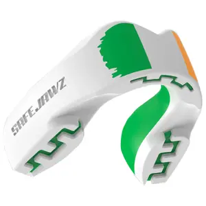 SafeJawz EXTRO Dual Layer Mouth Guard with Case for Basketball, Lacrosse, Football, MMA, Hockey, Wrestling - Adult 12+ Years - IRELAND FLAG