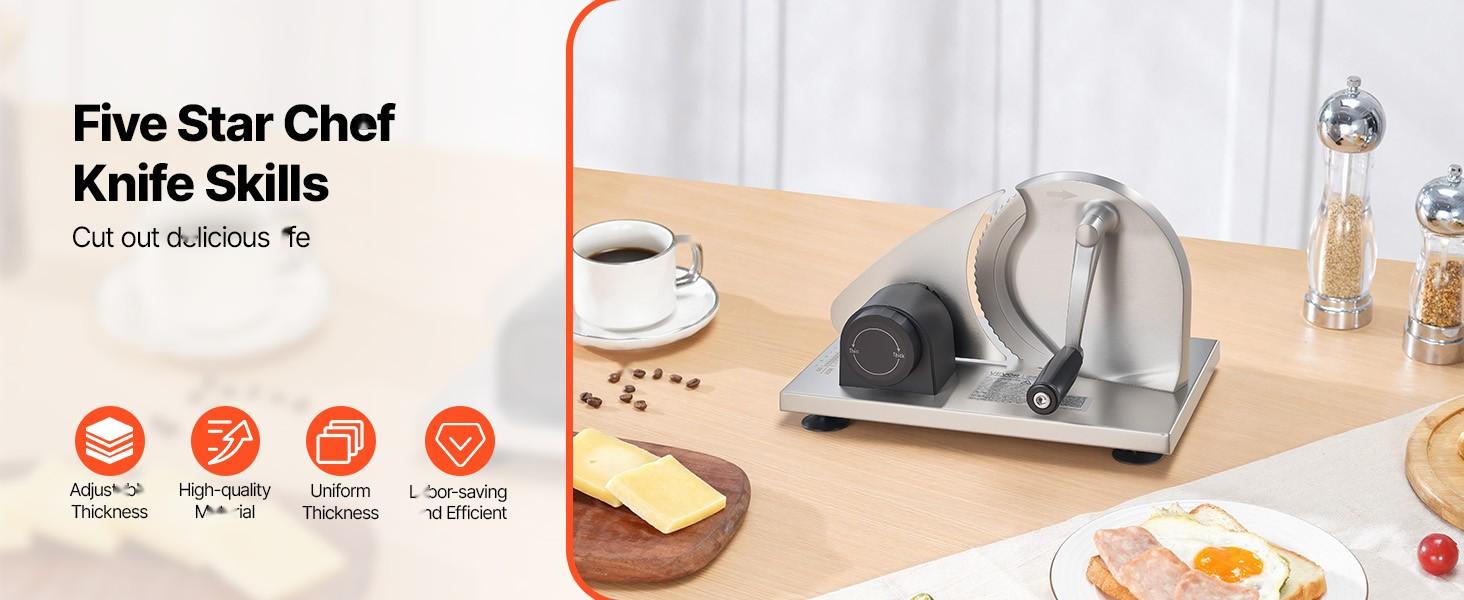 Manual Bread Slicer with Adjustable Thickness 0 To 0.6 Inches, Hand-Cranked Slicer for Homemade Bread, Serrated Stainless Steel Blade for Kitchen, Home Use, Restaurant, Bakery, Catering and Party Prep