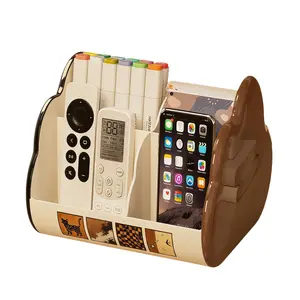 1-pack cloud-shaped desktop organizer can hold remote controls, cosmetics, and functions as a pen holder, stationery organizer, Marker pen holder, with four compartments, suitable for living rooms, studies