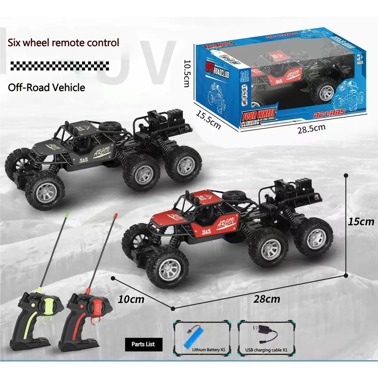 6-wheel off-road-black and gold