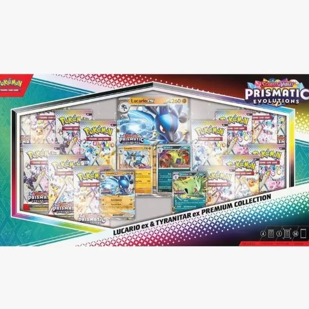 Pokémon Prismatic Evolutions Lucario ex & Tyranitar ex Premium Collection (Sam's Club)