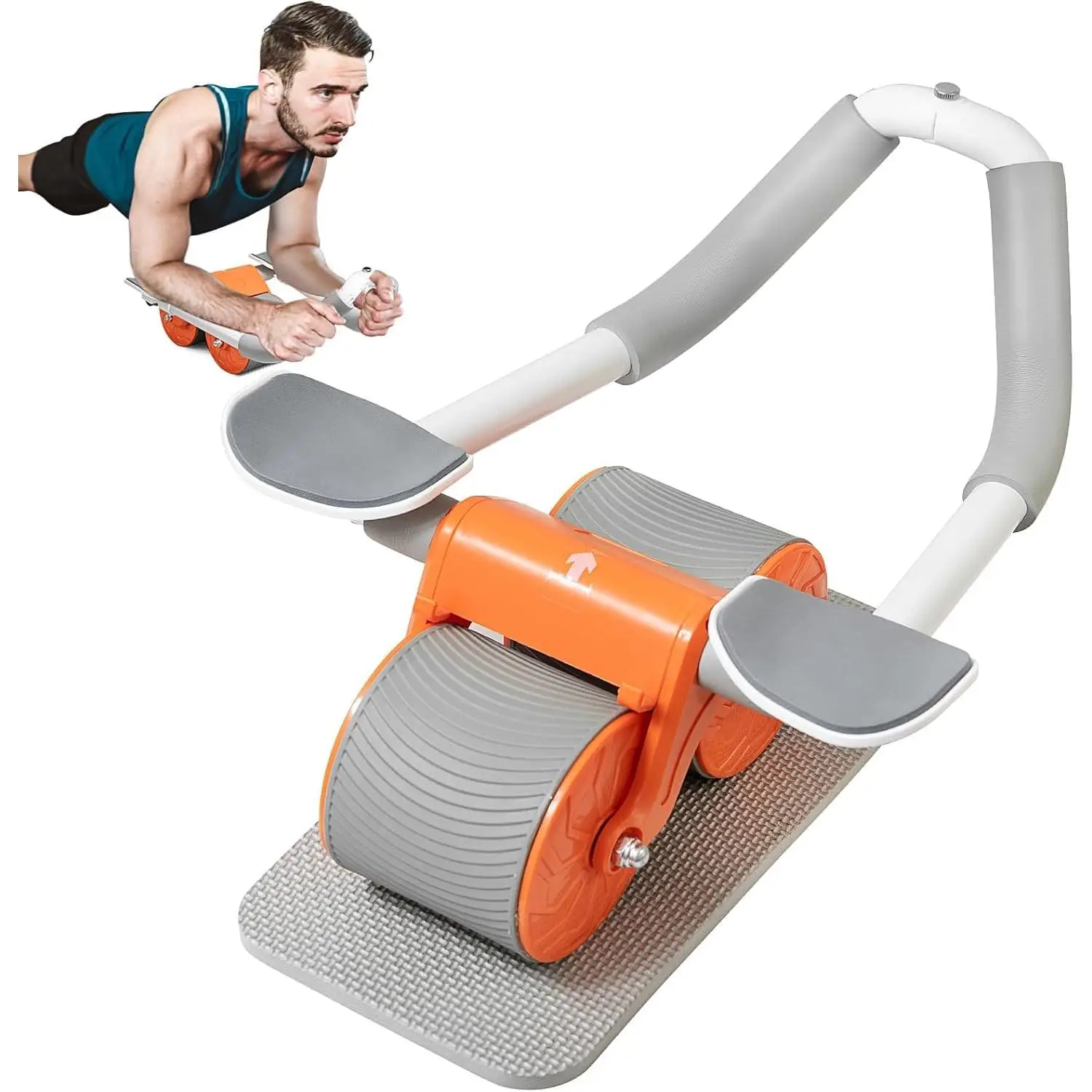 Whixant Automatic Rebound Abdominal Wheel, Domestic Abdominal Exerciser with Elbow Support, Ab Roller Wheel for Abdominal Core Strength Training, Home