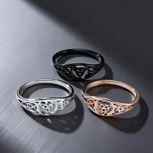 #TikTokShopBlackFriday #TikTokShopCyberMonday Titanium Steel Hollow Witch Knot Ring Viking Knot Celtic Knot Men's and Women's Daily Party Jewelry Anniversary Gift #Fashionweek#Fallfreshness