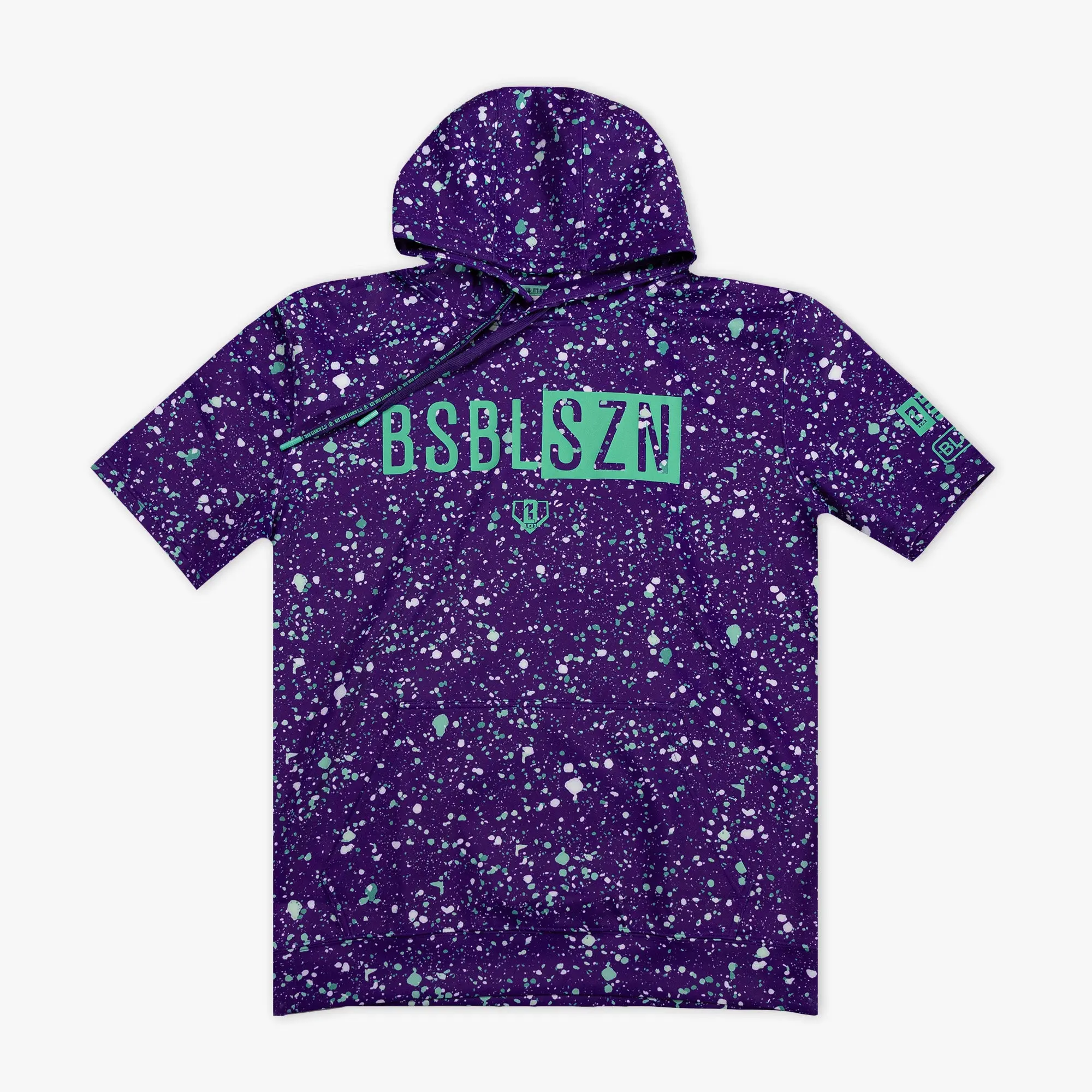Short Sleeve Hoodie V3 - Splatter Purple/Teal