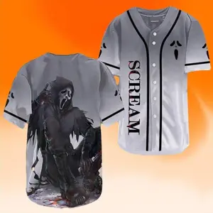 Ghostface Baseball Jersey – Scream Horror Killer Halloween Shirt, Go-To Outfit, No Thinking Needed, Wardrobe Staple, For Any