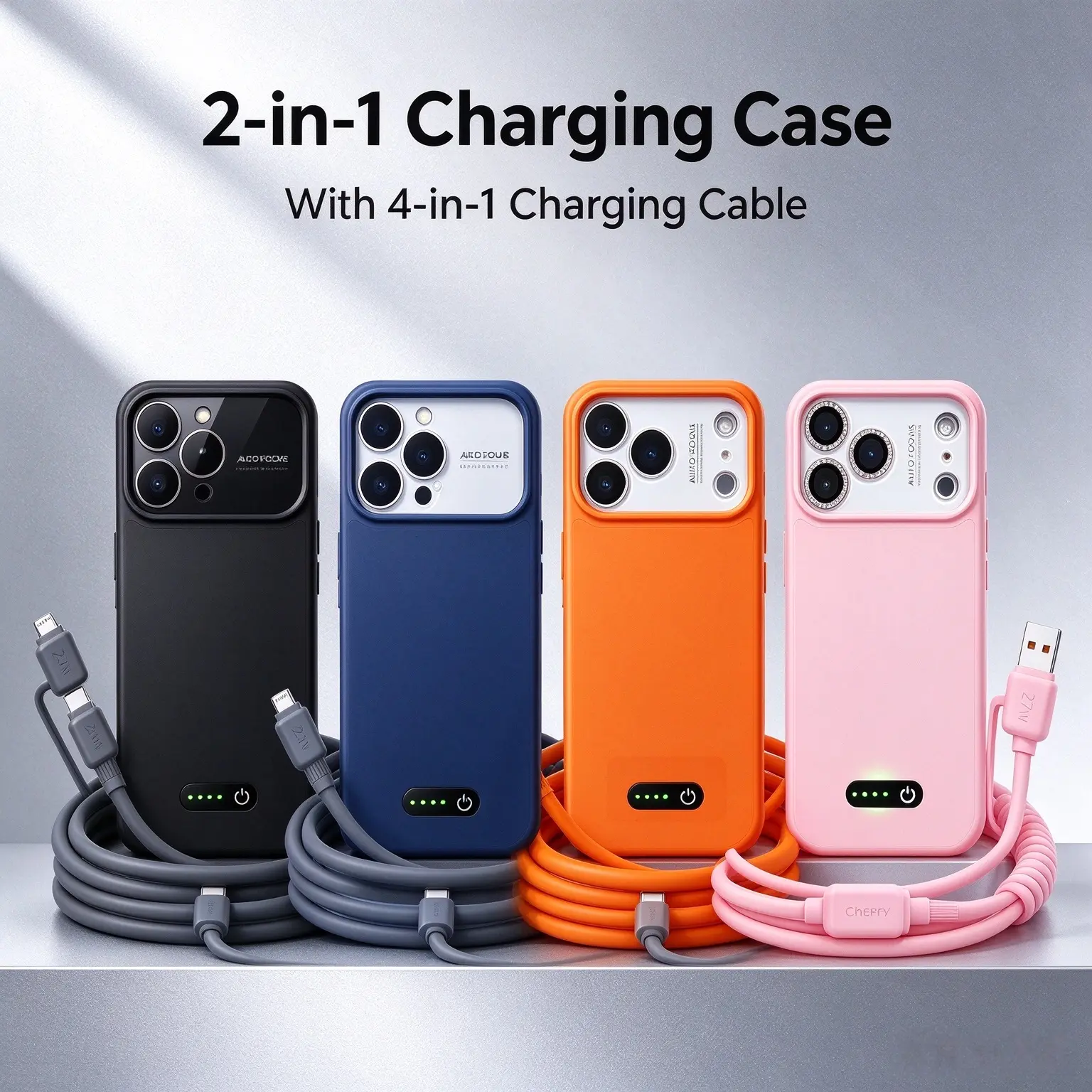 Portable battery-powered charging bag for mobile phone case - dual-purpose protection shell for commuting and traveling with emergency power supply functionality Chargeable Metal Smartphone Thin Lights Lights