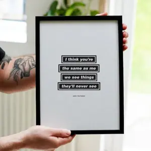 Oasis "Live Forever" Lyric Poster, Printable Britpop Wall Art, Liam & Noel Gallagher UK Rock Band Decor