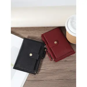 Women's Fashionable Minimalist Wallet, Lightweight & Portable Multi Card Slot Short Wallet, Casual Versatile Zipper Coin Purse for Daily Used, Casual Card Holder