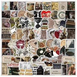 Vintage Palace Series Sticker, 100pcs/set Self-adhesive Decorative Sticker, DIY Decals for Phone Case, Laptop, Notebook, Helmet, Skateboard, Stickers Vintage, Sticker Customized, Ornaments, Premium Skull Stickers