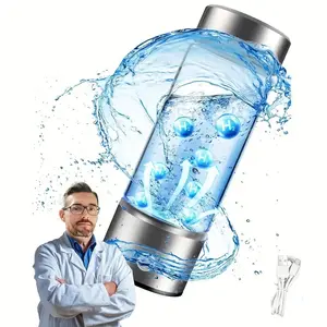 Hydrogen Water Bottle 3 Mins Portable SPE PEM Technology Water Ionizer Gift For Travel Exercise Home Silver Lid