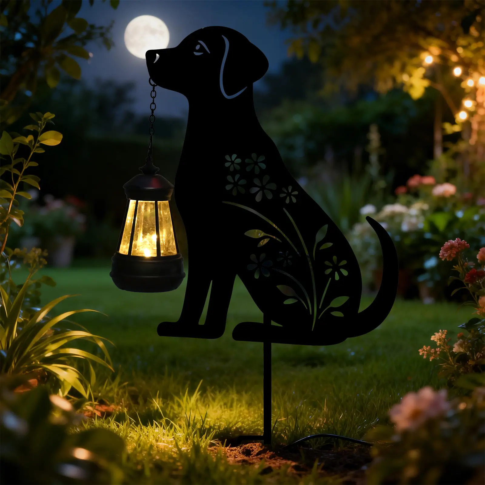 Dog Solar Lights Outdoor Decoration,Dachshund Gifts for Women,Solar Lantern Silhouette Animal for Yard,Pathway,Lawn Ornament Garden Stakes, Outdoor Solar Led