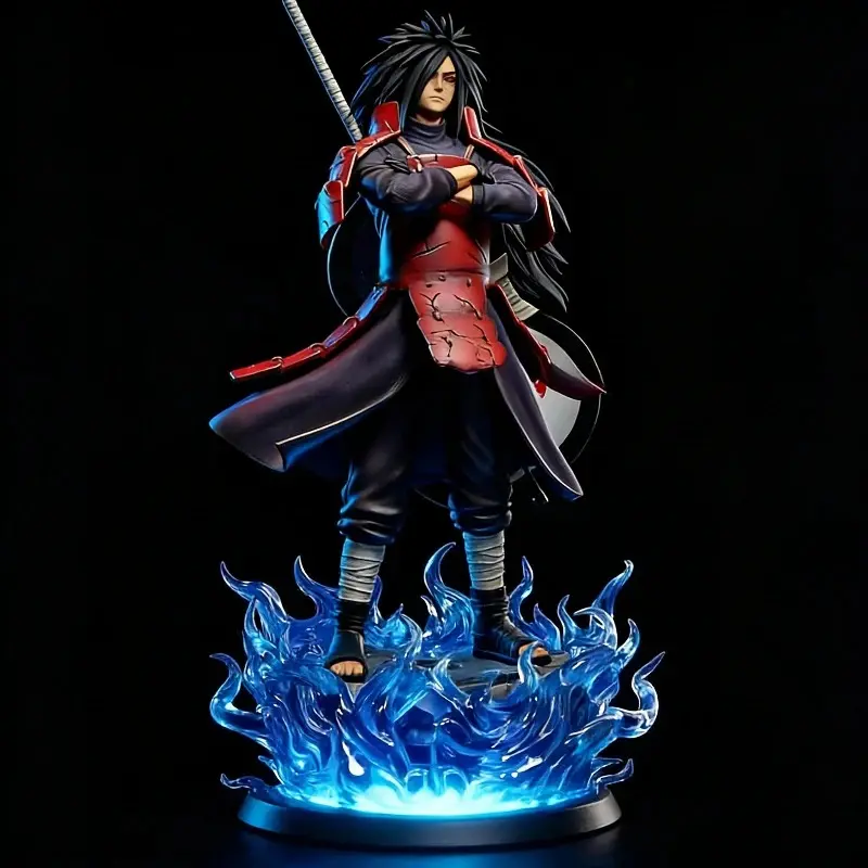 25cm 42cm Naruto GK Uchiha Madara CW Gatekeeper Ver LED Light Up PVC Statue Collectible Anime Figure Desktop Display