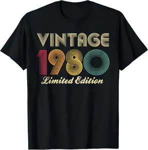100% Cotton 1980 45th Birthday Vintage Limited Edition 45 Years Old T-Shirt