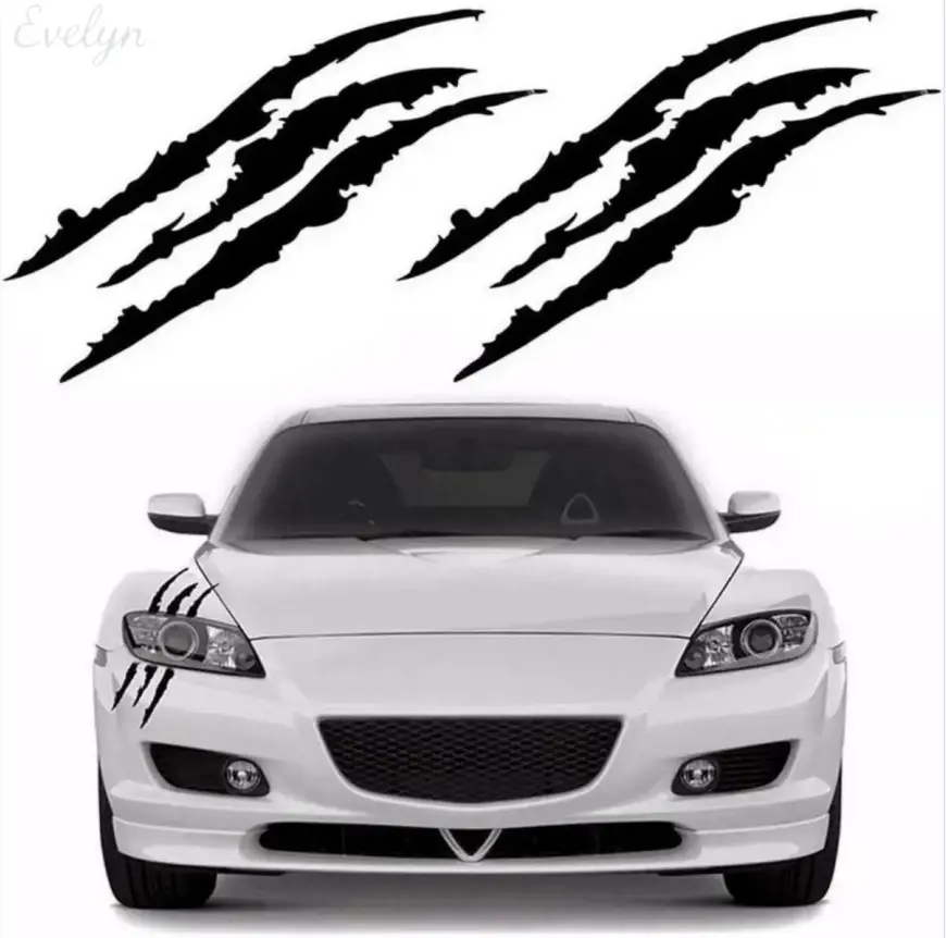 Claw Mark Headlight Decal, Scratch Style Car Sticker, Waterproof Vinyl Decal for Auto & Motorcycle