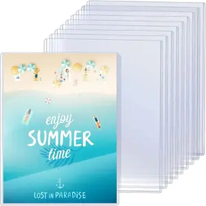 10 Pcs 9 x 12'' Rigid Print Protectors Clear Rigid Plastic Paper Page Protectors Photo Plastic Sleeves for Document