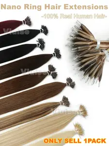 Nano Beads Human Hair Extensions,Capsule Nano Ring Fusion Human Hair Extension,Straight Natural Hair Extensions Add Volume For Women/Girls,Invisible Hair Extensions,Blonde Hair,Brown Hair,Black Hair,30g/Pack,12inch-22inch,Human Hair Wavy