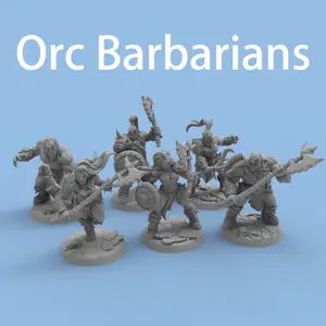 6 Pcs DND Orc Warband Miniature Paintable 3D Printed Collectible Figurines Models for TRPG Tabletop Game Accessories