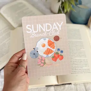 Sunday Brunch Club Kindle Insert | Photo Print to decorate clear Kindle case, coffee and croissants, neutral aesthetic