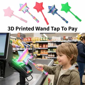Creative 3D Printed Wand Tap To Pay Stretchable Lightweight Contactless Payment Sleeve Funny Cute Star Magic Wand Holder