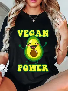 100% Cotton Vegan Power Avocado Vegetables Health Vegetarian Organic T-Shirt
