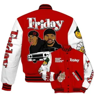 Fire Red Varsity Jacket Unisex, Sneaker Match Streetwear, Graphic Bomber Coat, Trendy Fashion Gift Idea