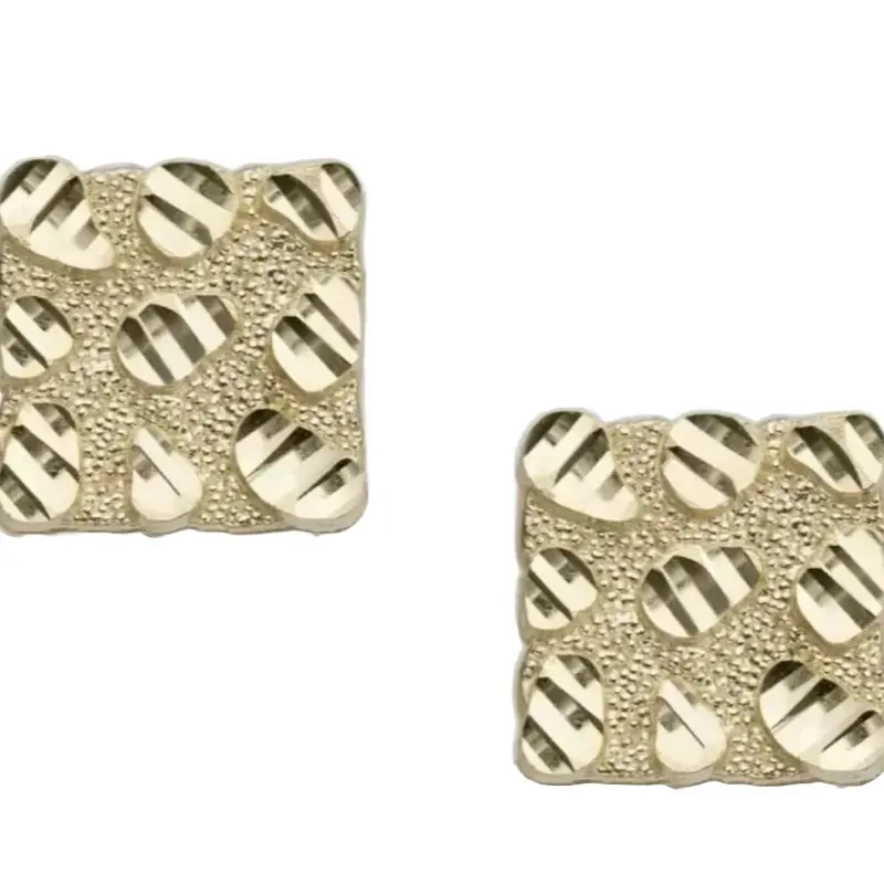 Square Nugget Earrings 20mm