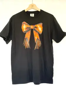 Cowgirl Coquette Bow Western - Short Sleeve Tee in Black